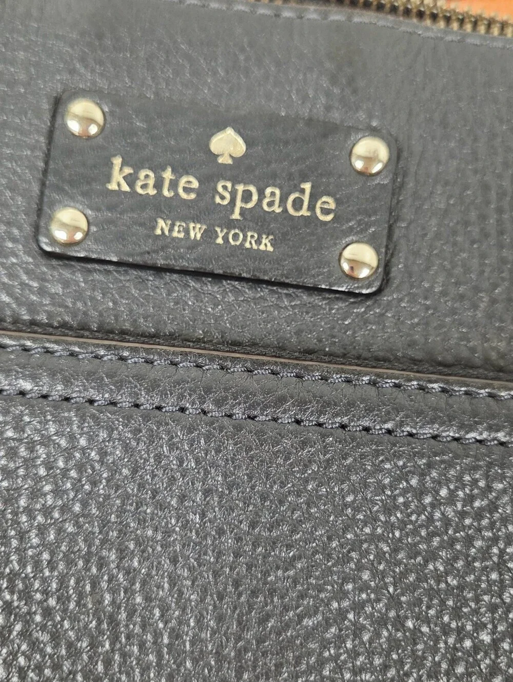 kate spade Black Pebbled Leather Crossbody with Front Zip Pocket